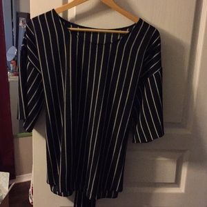 Striped black and white blouse